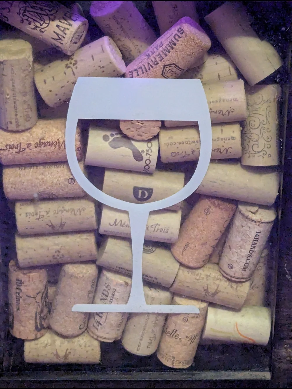Beer Bottle Cap & Wine Cork Shadow Box Display Case Wood Frame Bar Sign Decor